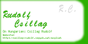 rudolf csillag business card